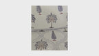 Petal & Palm | Grayish Blue Jute fabric Hand Block Bed Cover with 2 Pillow Cover Set