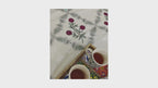 Red Stargrass on Green Hand Block Bedsheet with 2 Pillow Cover Set - 220TC