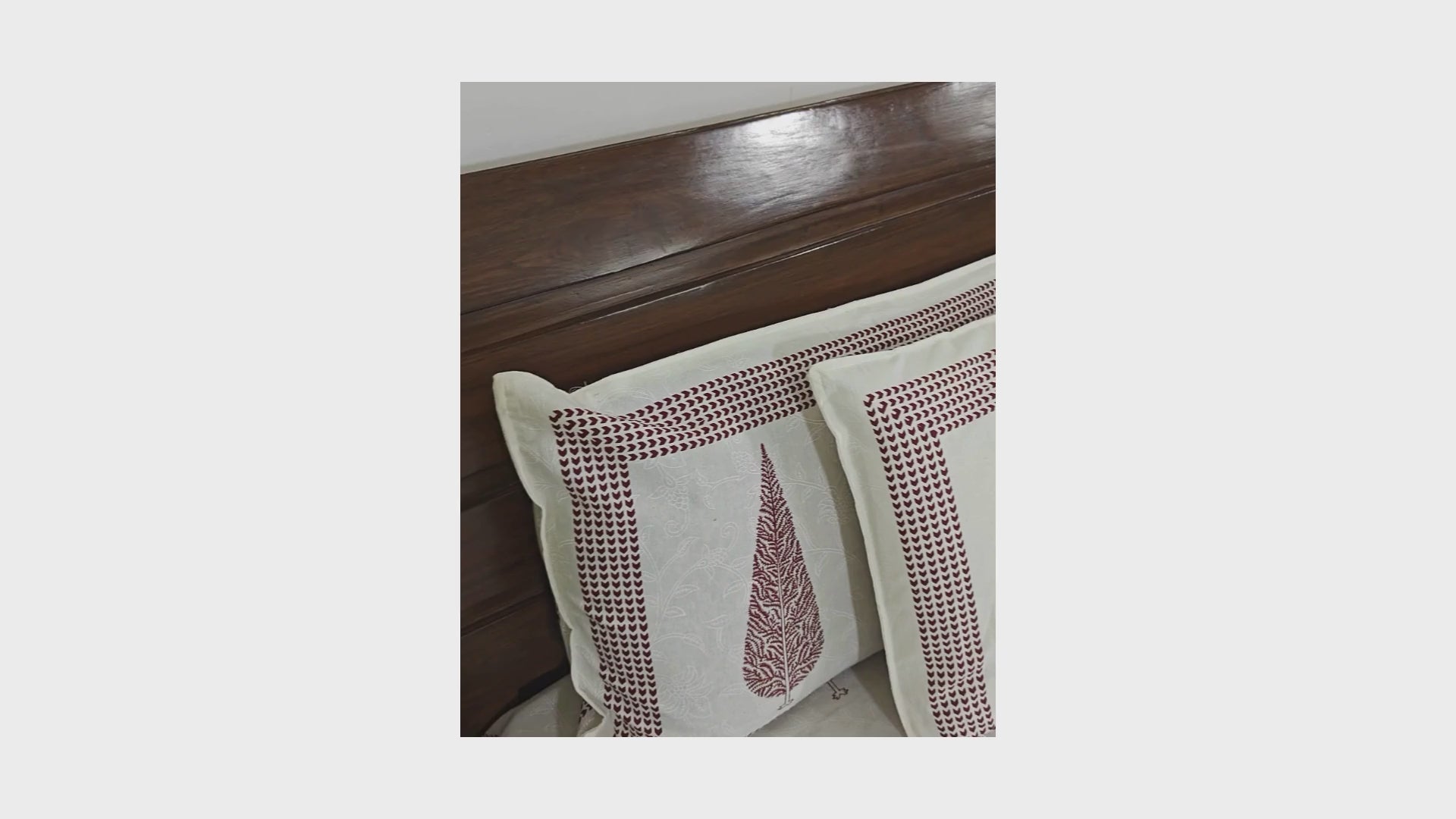 Pink Gulbahaar Branch Hand Block Bedsheet with 2 Pillow Cover Set - 220TC