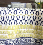 Blue Penguin Design Hand Block Dohar