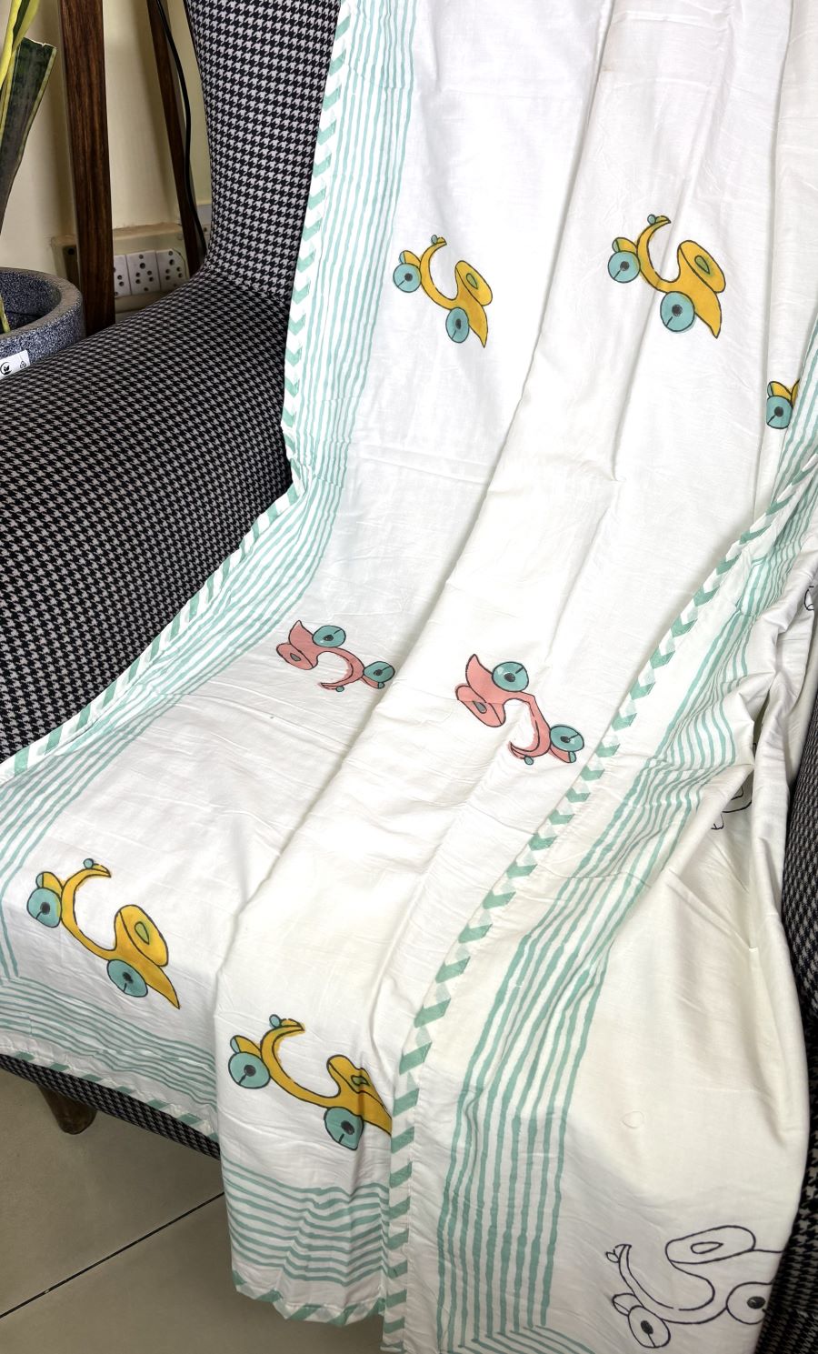 Scooter Hand Block Printed  Baby Dohar