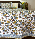 Yellow Bee Design Hand Block Dohar