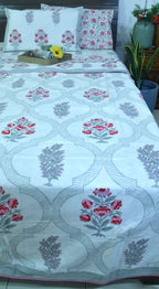 Pink Flower Hand Block Dohar