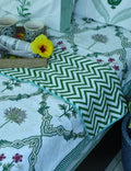 Pink & Green Flower Hand Block Dohar