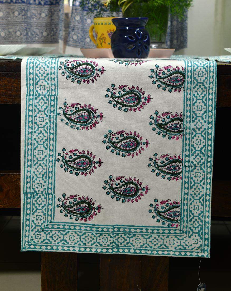 Rangeen Paisley Hand Block Cotton Canvas Table Mat