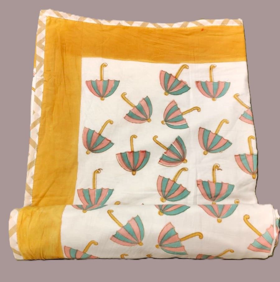 Umbrella Hand Block Printed  Baby Dohar