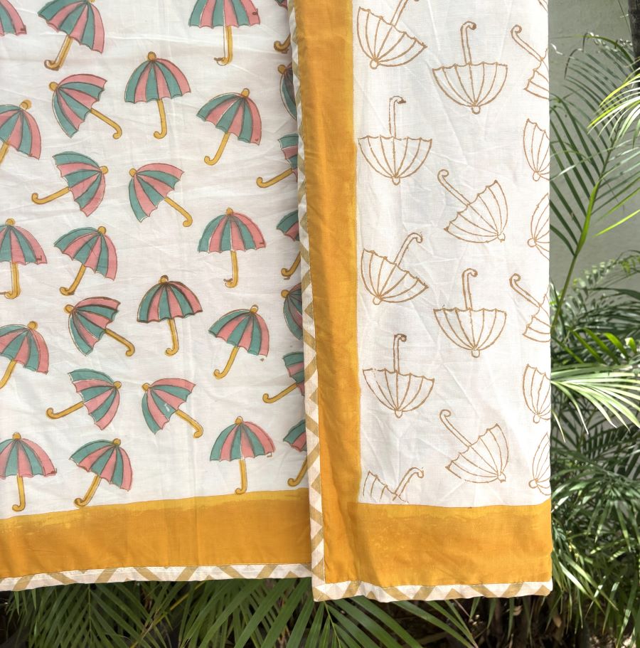 Umbrella Hand Block Printed  Baby Dohar